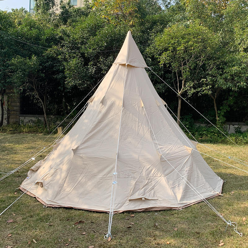 4 meter enkelstång Tipi Family Camping Canvas tält