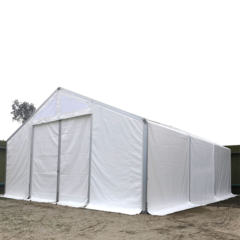IFRC/ICRC/WFP/IOM Standard brandskyddande UV-beständig 10x24m tält mobila lagringsenheter (MSU)