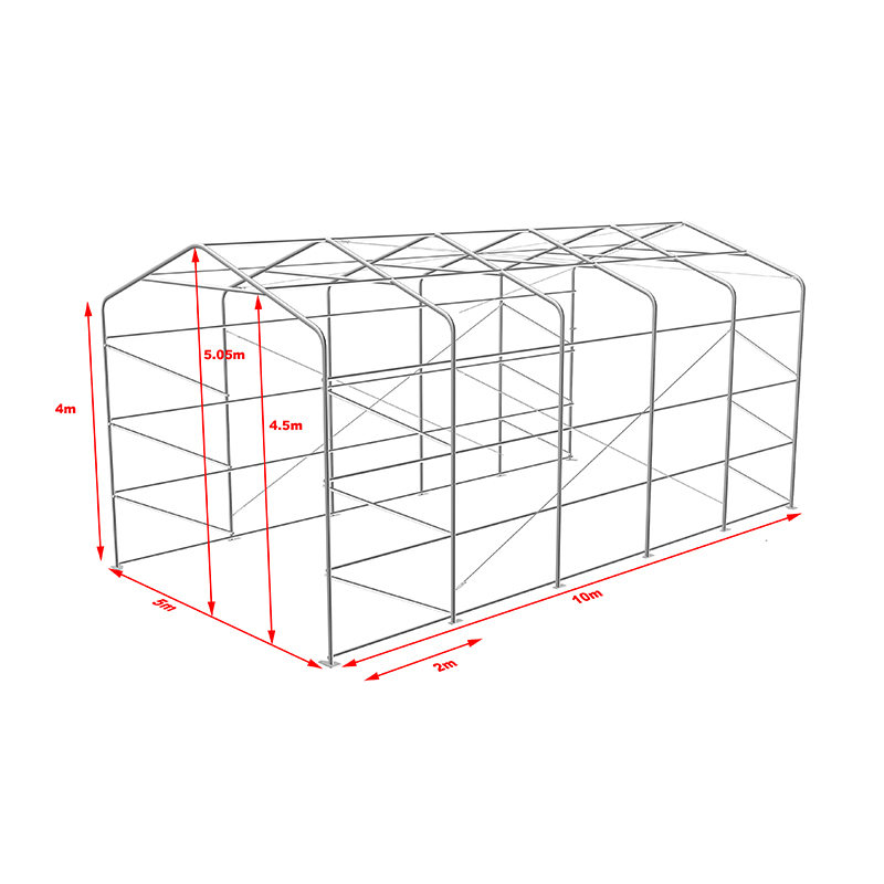 5X10 4m sidohöjd Utomhuslager Förvaringstält Flexibelt stort garage