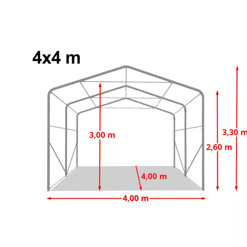 4x4m-2,6m betesskydd Skydd för tunga utomhusförvaringsskjul Corral Shelter
