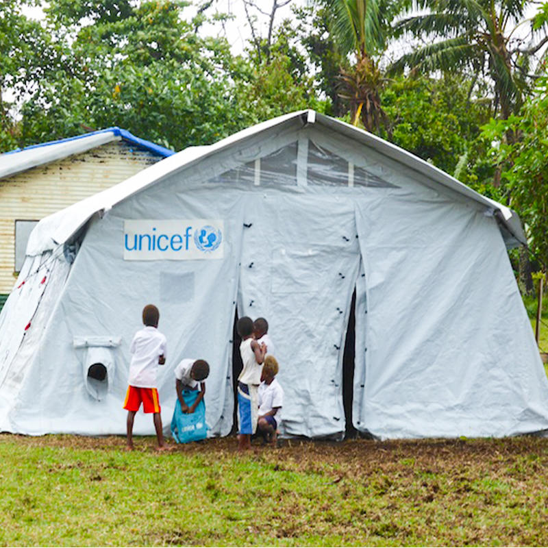 UNICEF Standard 42m² Multipurpose Hub-tält med integrerat/avtagbart skyddskåpa