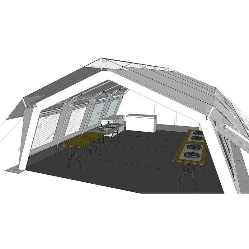 UNICEF Standard 42m² Multipurpose Hub-tält med integrerat/avtagbart skyddskåpa