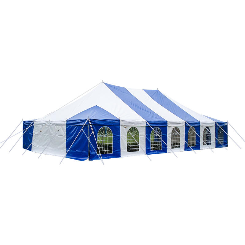 7X12m traditionellt PVC-stångtält med fönster