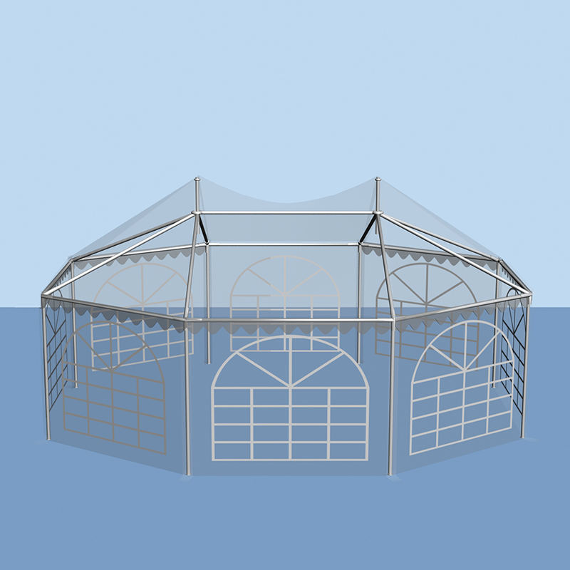 5x6,8m Traditionell Octagonal Pagoda Vattentät PVC Party Pavilion Gazebo-tält