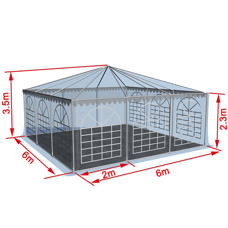 6x6-2,3m Pagoda Marquee PVC Pop Up Canopy-tält