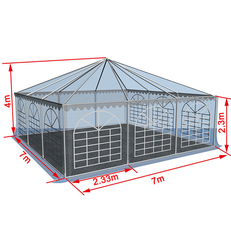 7x7-2,3m Heavy Duty Gazebo Pagoda Marquee Portable Pavilion-tält