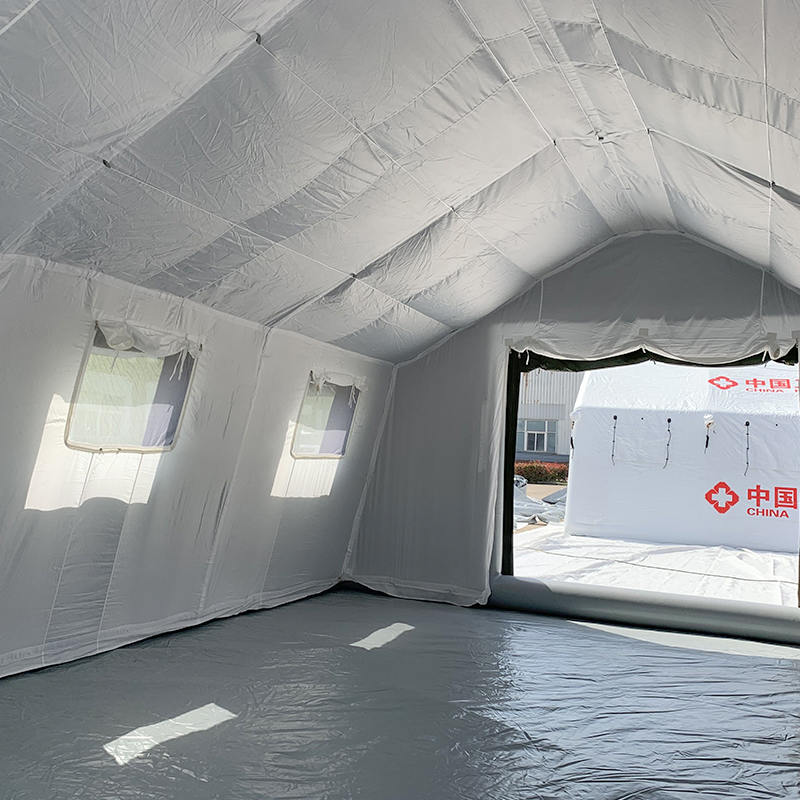 30 m² uppblåsbart militärtält för snabb utplacering