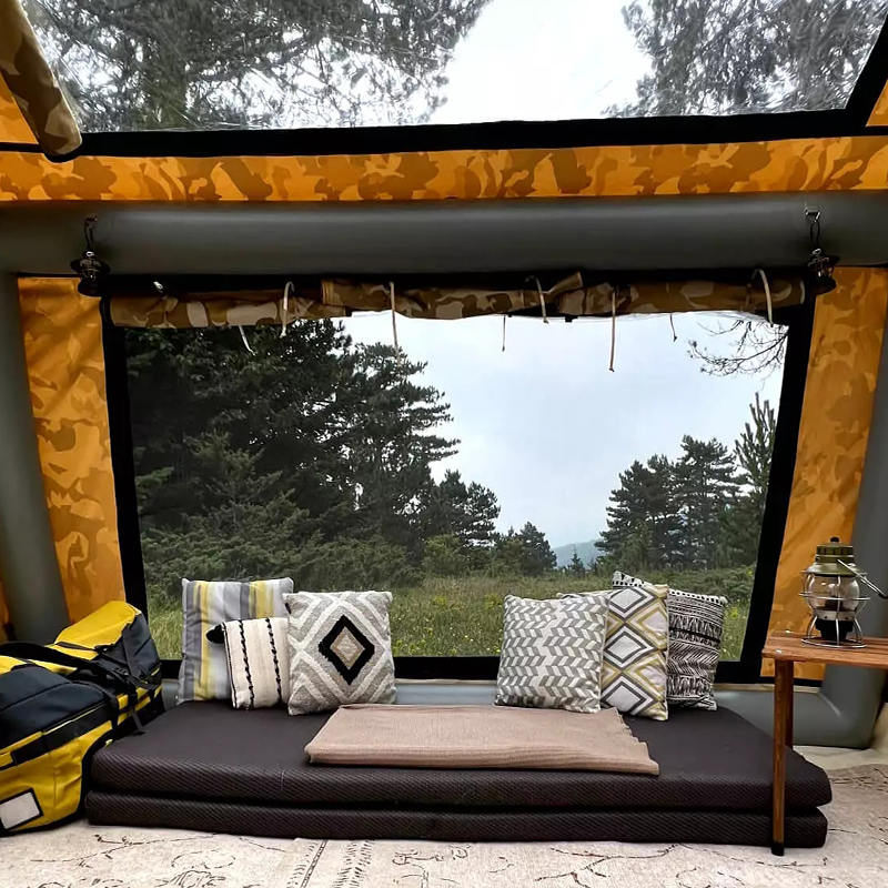 8-10 personer fyra säsong panorama uppblåsbart campingtält