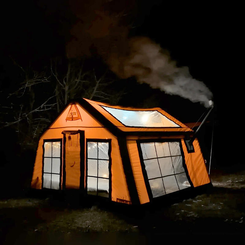 8-10 personer fyra säsong panorama uppblåsbart campingtält