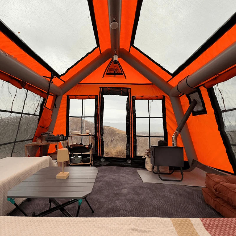 8-10 personer fyra säsong panorama uppblåsbart campingtält