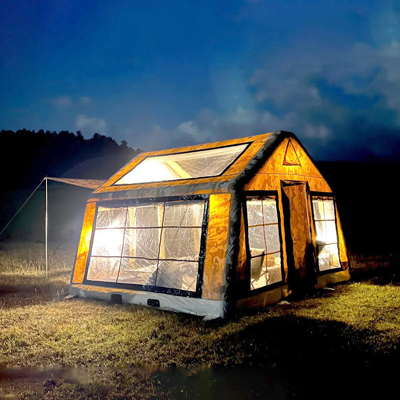 8-10 personer fyra säsong panorama uppblåsbart campingtält