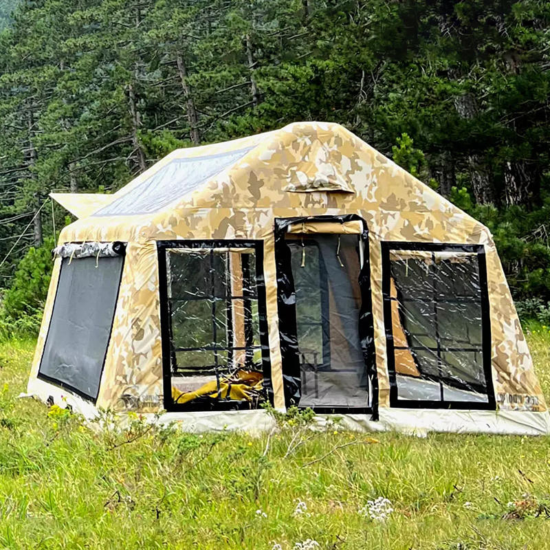 8-10 personer fyra säsong panorama uppblåsbart campingtält