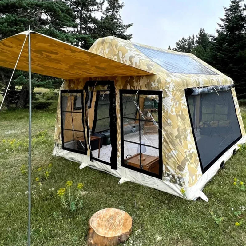 8-10 personer fyra säsong panorama uppblåsbart campingtält