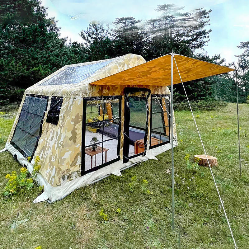 8-10 personer fyra säsong panorama uppblåsbart campingtält