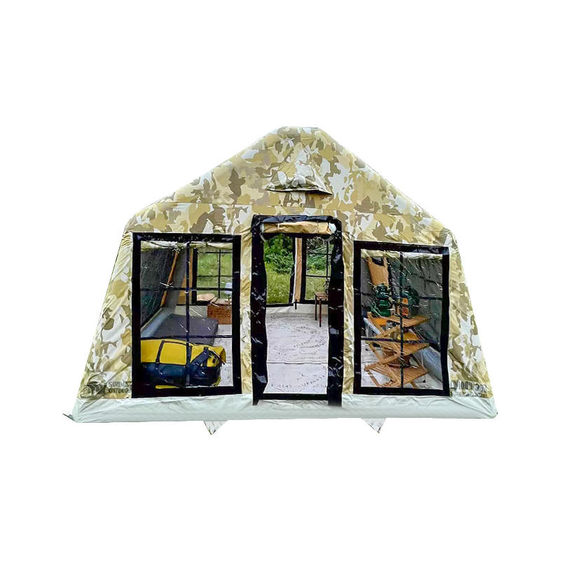 8-10 personer fyra säsong panorama uppblåsbart campingtält