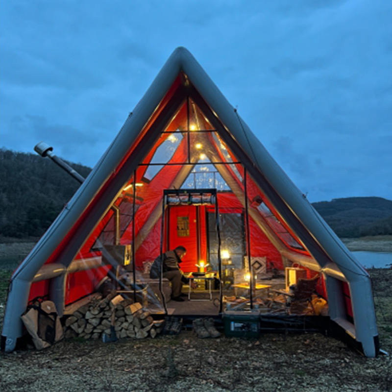 8-10 personer fyra säsong vattentätt uppblåsbart lufttält för camping
